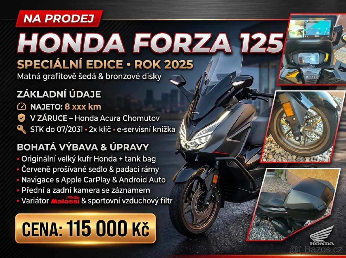 2025 Honda Honda Forza 125 - 8 000 km - Fotka 1